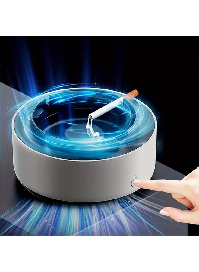 Gray Portable Smoke Free Air Purifier Ashtray With Smart Wind Circulation System For Indoor Outdoor Car Use - Image 2
